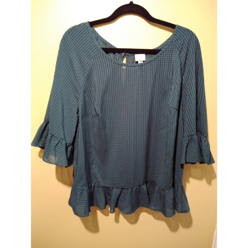 Green Flowy ANDEAWY Top/Blouse Size 2x
